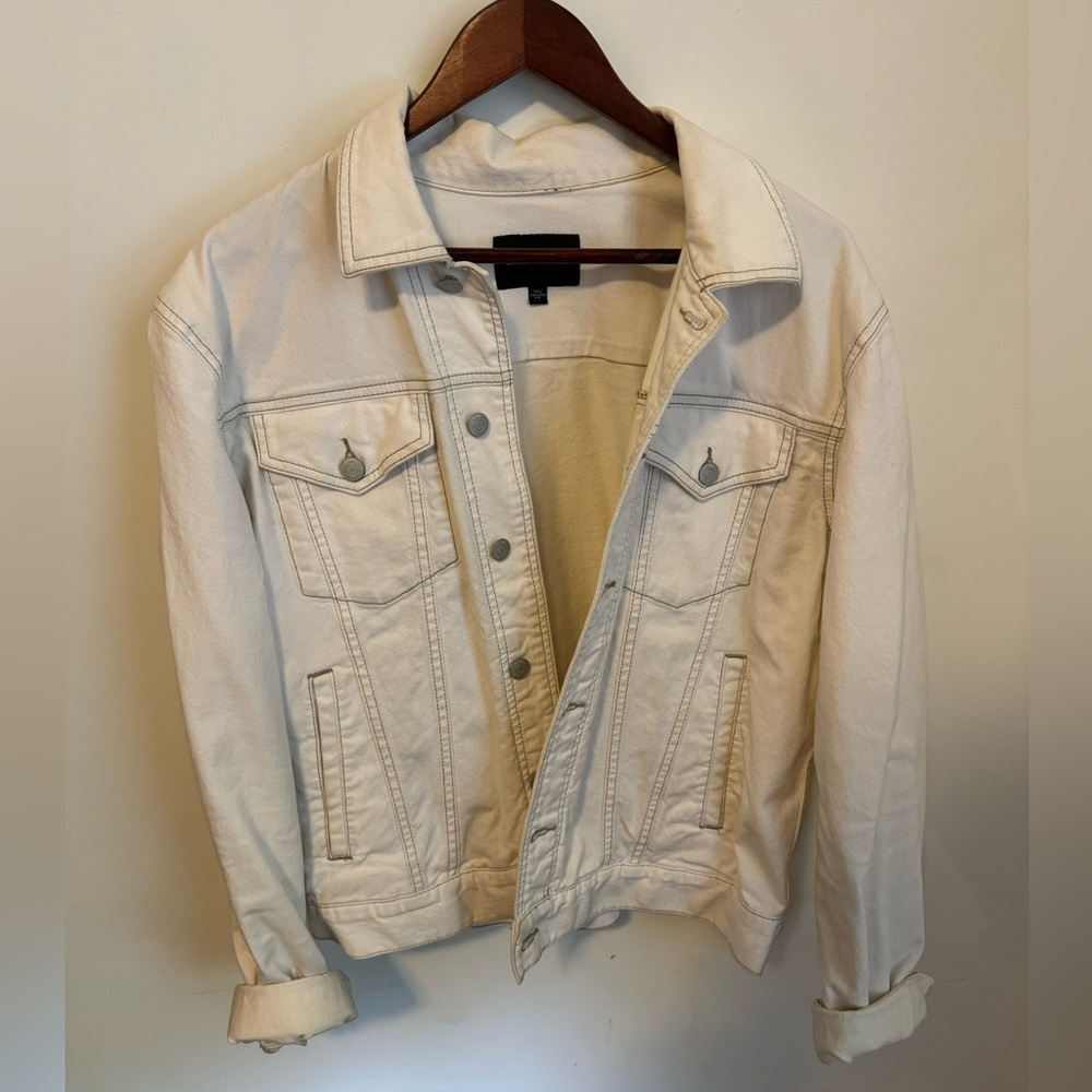 Club Monaco White Denim Jacket - L - Large